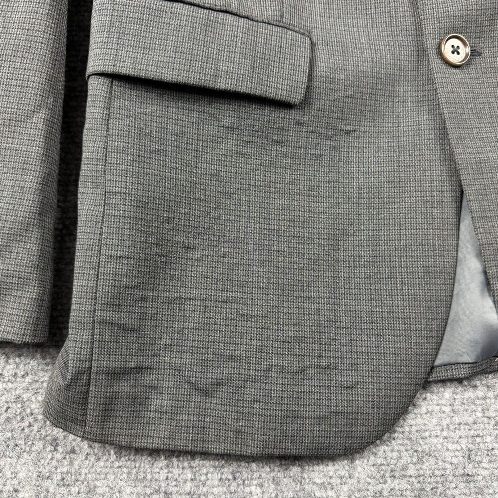 John Varvatos Blazer Mens 38R Grey Wool Micro Check Sport Coat L526659B Canada - Picture 11 of 12